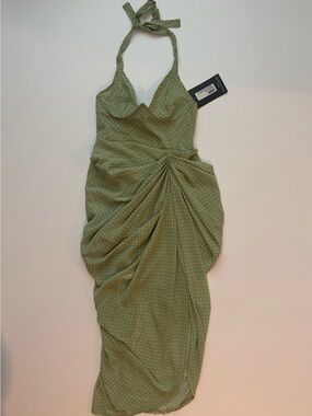 emerald green criss cross back frill hem shift dress emerald green criss cross back frill hem shift dress